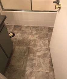 Vinyl floor hall bathroom