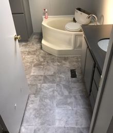 Vinyl floor master bathroom